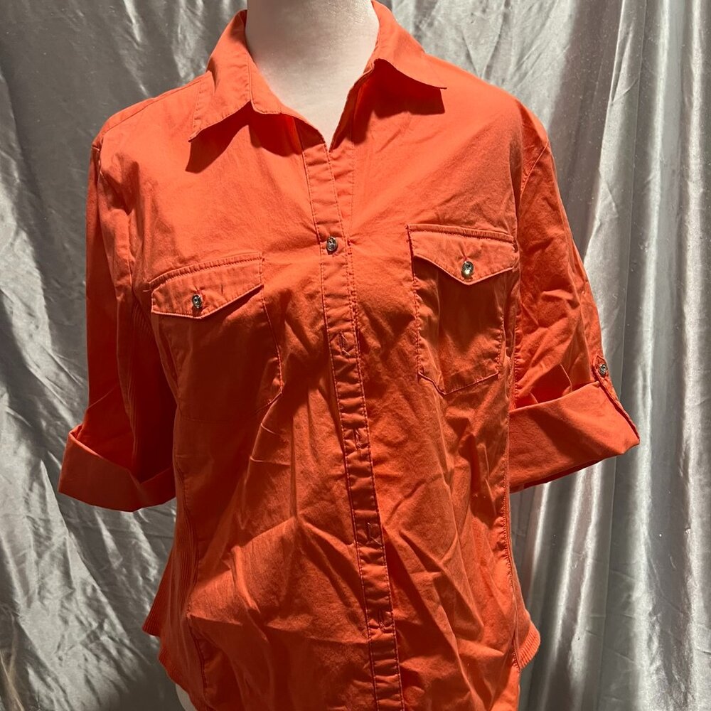 Grand & Greene Orange 3/4 Sleeves Sz L